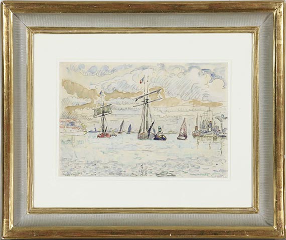 Paul Signac - Hafenansicht mit Segelbooten ("Lorient") - Frame image