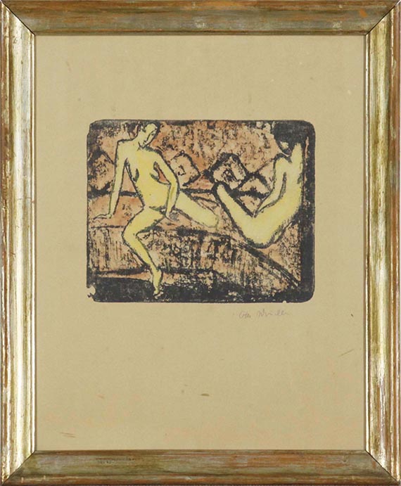 Otto Mueller - Zwei auf dem Sofa sitzende Mädchen - Frame image