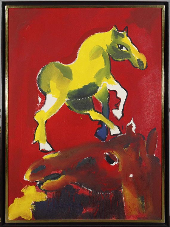 Lambert Maria Wintersberger - Ohne Titel (Pferd mit Fohlen) - Frame image