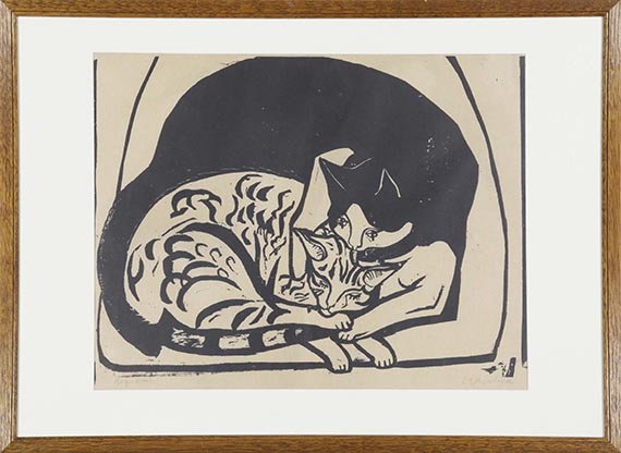 Ernst Ludwig Kirchner - Zwei Katzen - Frame image