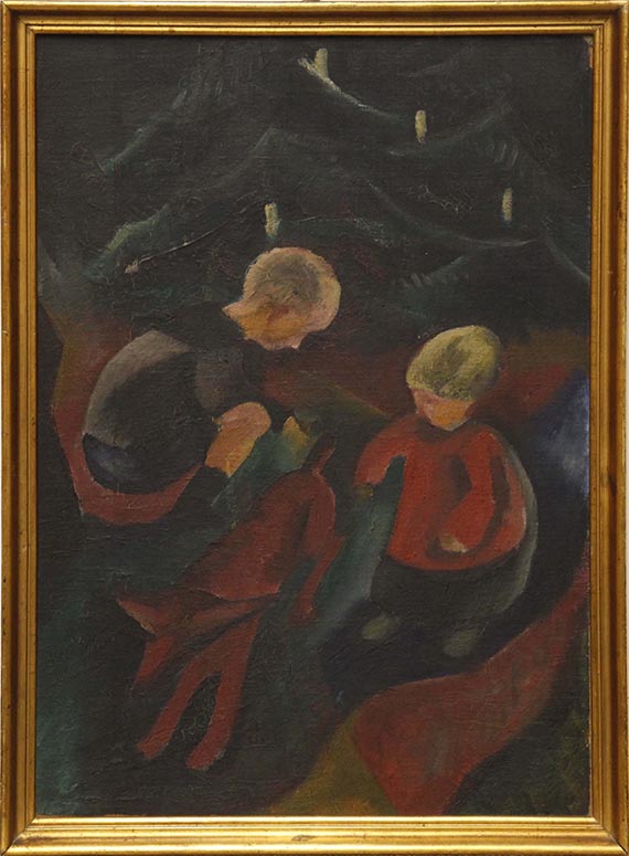 Paul Adolf Seehaus - Zwei Kinder unterm Weihnachtsbaum - Frame image