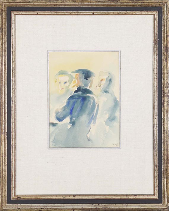 Emil Nolde - Drei Männer an einem Tisch - Frame image