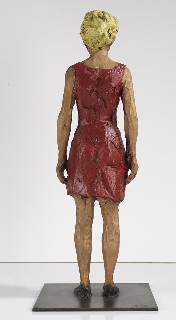 Stephan Balkenhol - Frau in rotem Kleid - Back side