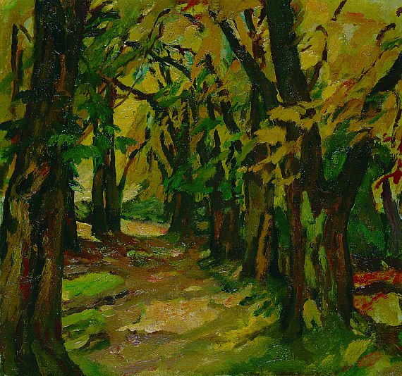 Leo Putz - Herbstlicher Waldweg (im Park von Schloß Seefeld)