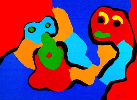 Karel Appel - Lovers in the sky