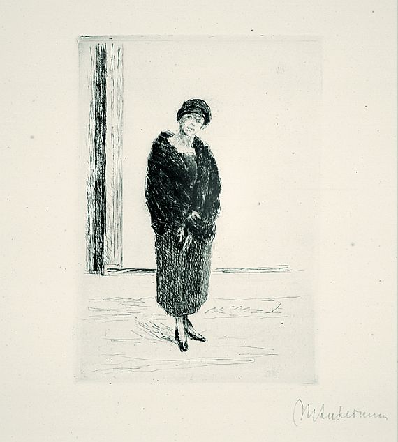 Max Liebermann - Junge Frau mit Pelz