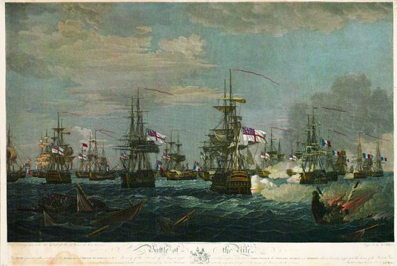 Spanischer Schiffsporträtist - Battle of the Nile...on the morning of August 1798