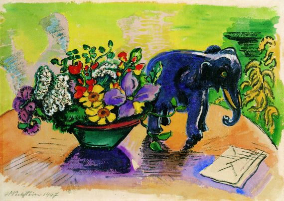 Hermann Max Pechstein - Stillleben mit Elefant