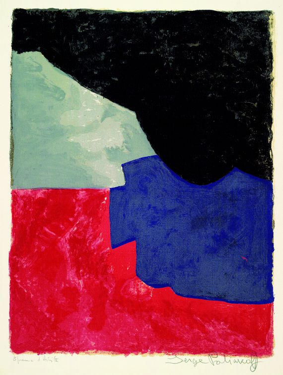 Serge Poliakoff - Composition rouge, grise et noire