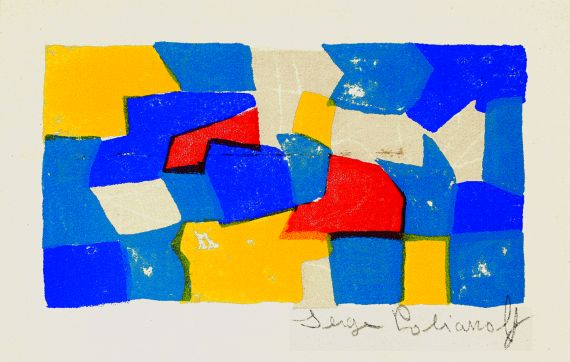 Serge Poliakoff - Composition bleue, rouge et jaune