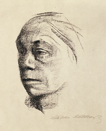 Käthe Kollwitz - Kleines Selbstbildnis nach links, II. Fassung