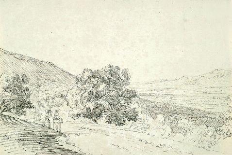 Deutsch - Italienische Landschaft mit Figurenstaffage