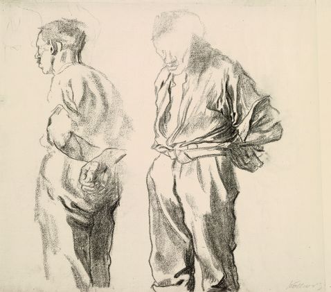 Käthe Kollwitz - Zwei Studien zu einem gefesselten Bauer