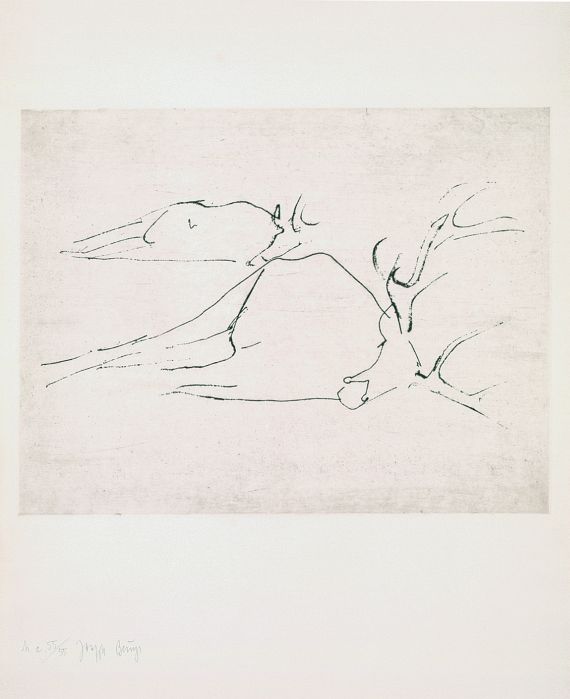 Joseph Beuys - 2 Bll.: Tote Hirsche