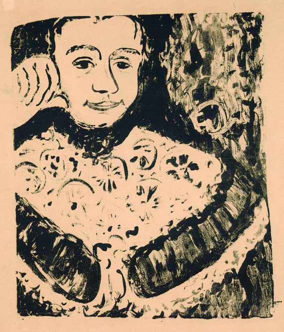 Ernst Ludwig Kirchner - Kopf im Spitzenkragen