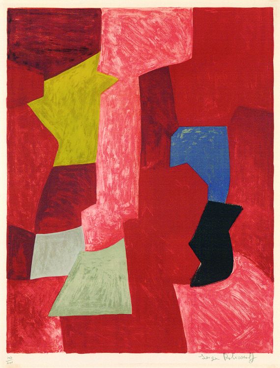 Serge Poliakoff - Composition rouge, jaune et bleue