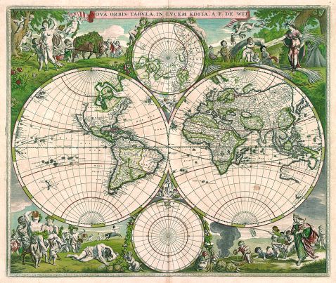 Weltkarte - Nova orbis tabula, in lucem edita.