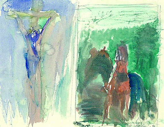 Siegfried Anzinger - Kreuzigung und Pferd