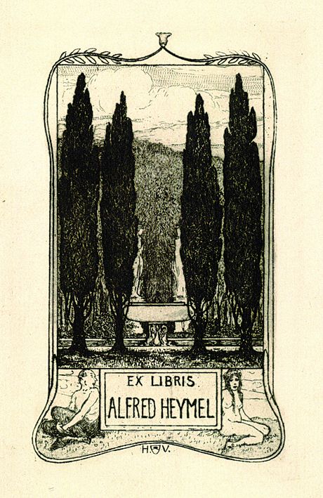 Heinrich Vogeler - 4 Bll. Exlibris: Alfred Heymel (3). Margaritha Heymel