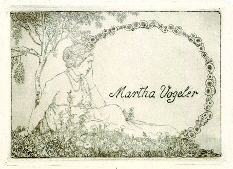 Heinrich Vogeler - 3 Bll. Exlibris: Fridel Nehrhaupt. Martha Vogeler (2)