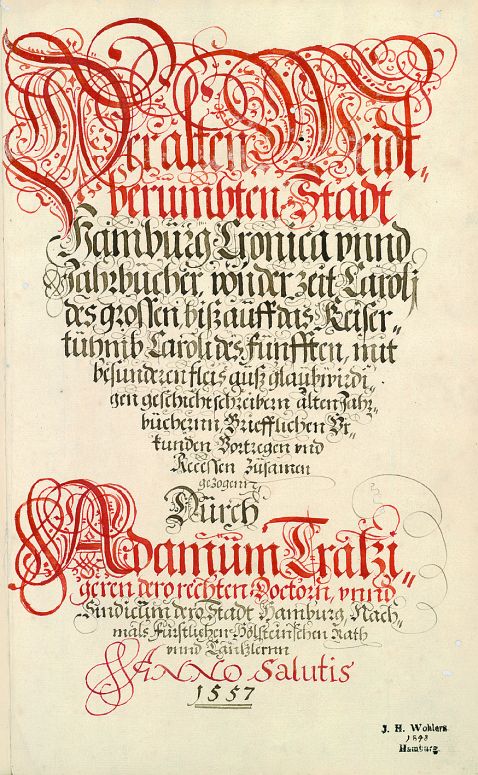 Tratziger, A. - Chronik der Stadt Hamburg (man.).