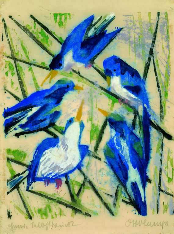 Otto Lange - Blaue Vögel