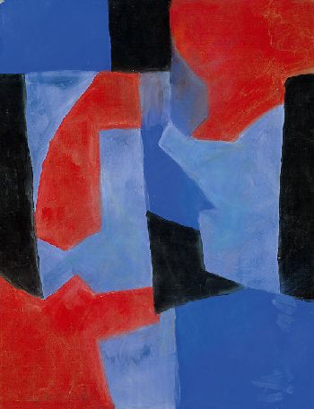 Serge Poliakoff - Composition Rouge, Bleue et Noir