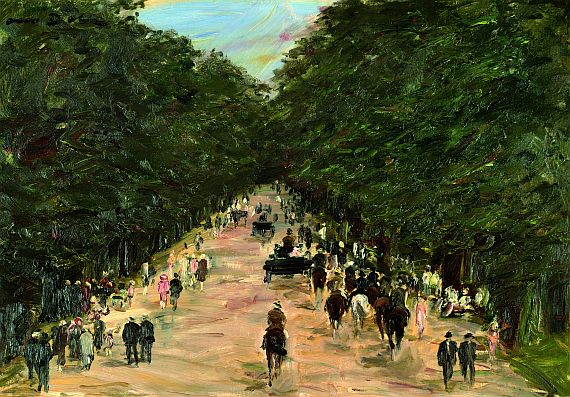 Otto Dill - Kutschen, Reiter und Fußgänger auf der Lichtentaler Allee (Baden-Baden)