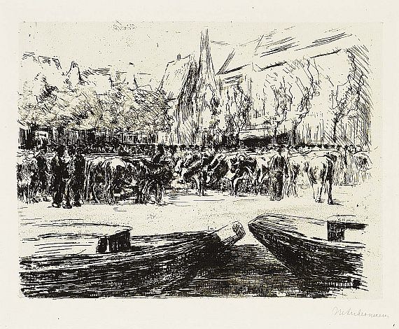 Max Liebermann - Rindermarkt in Leiden