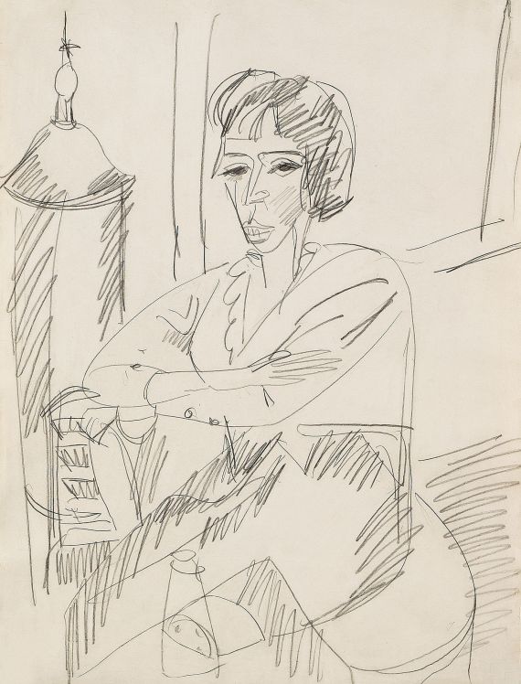 Ernst Ludwig Kirchner - Sitzende Frau (Erna vor dem Ofen)