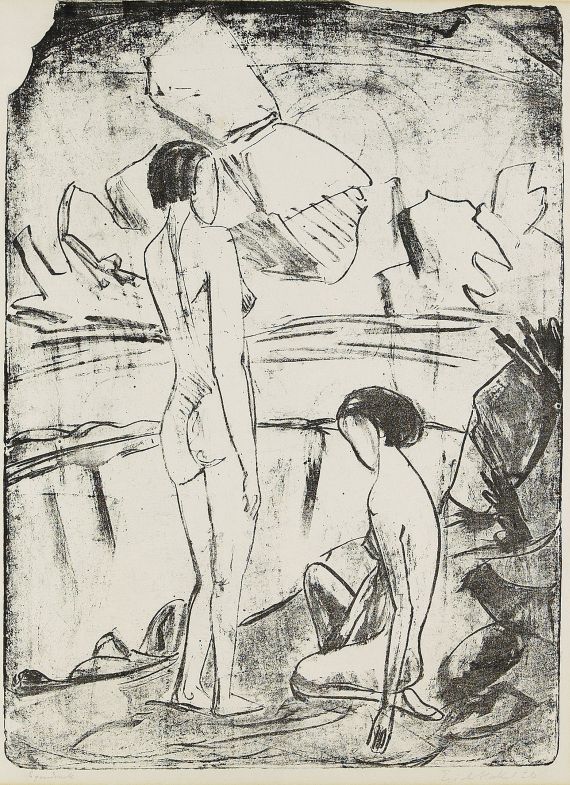 Erich Heckel - Zwei Frauen am Strand