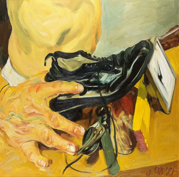 Johannes Grützke - Stillleben mit Hand und Schuh