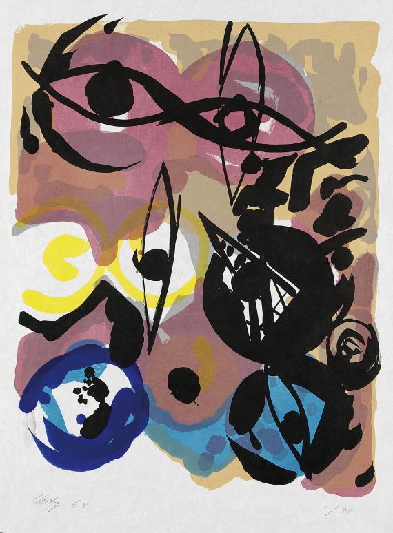 Ernst Wilhelm Nay - Farblitho 1964-3