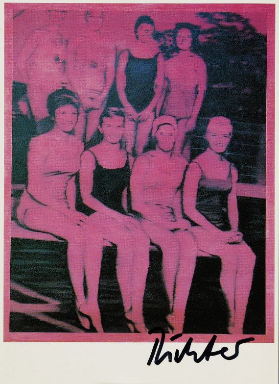 Gerhard Richter - 4 Postkarten: Schwimmerinnen. Erna-Akt auf einer Treppe. Holländische Seeschlacht. Lesende
