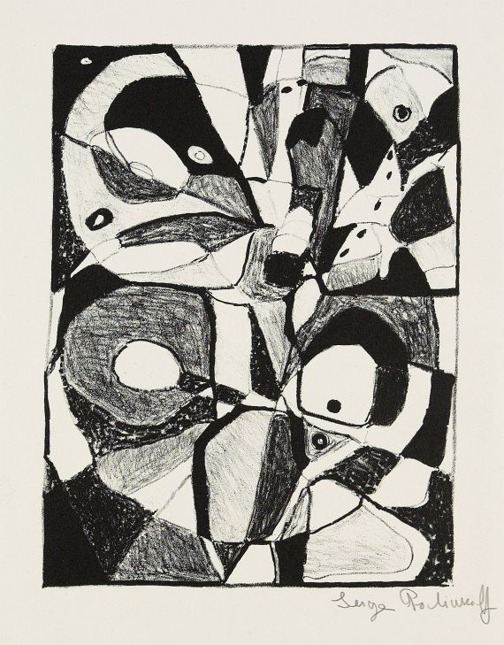 Serge Poliakoff - Lithographe en noir