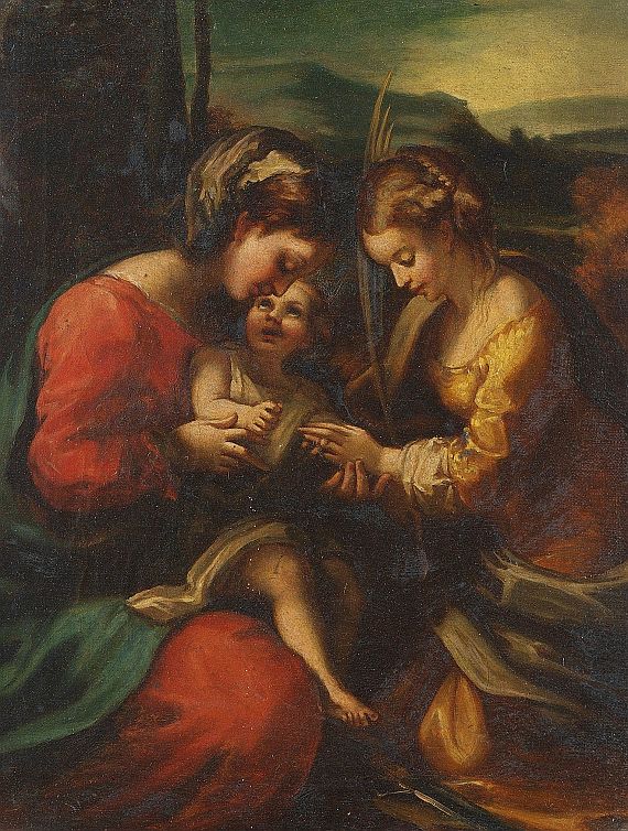  Leonardo da Vinci - In der Art von - Maria mit dem Jesuskind