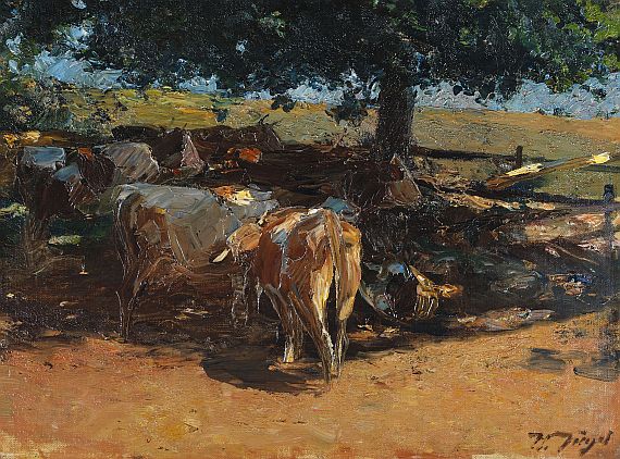 Heinrich von Zügel - Kühe im Baumschatten