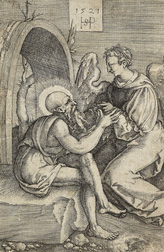 Hans Sebald Beham - Hl. Hieronymus mit dem Engel