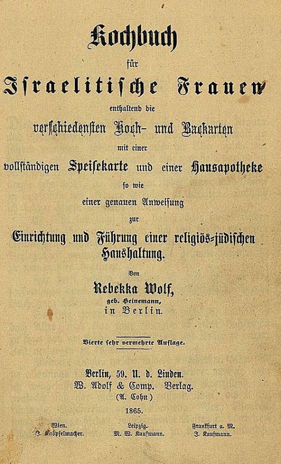 Rebekka Wolf - Kochbuch (1865)