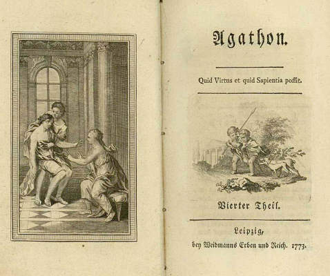 Christoph Martin Wieland - Agathon 4 Bde. + Diogenes von Sinope 1 Bd., 5 Teile.