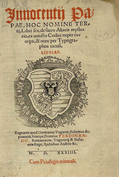 Innocentius III. - Libri sex. 1534.