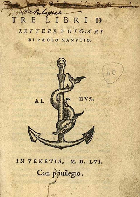 Paulus Manutius - Tre libri di lettere volgari. 1556.