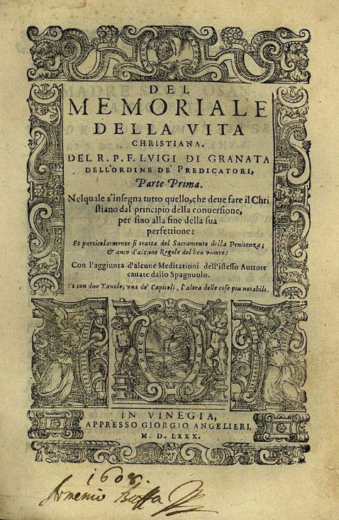   - Memoriale. 1580.
