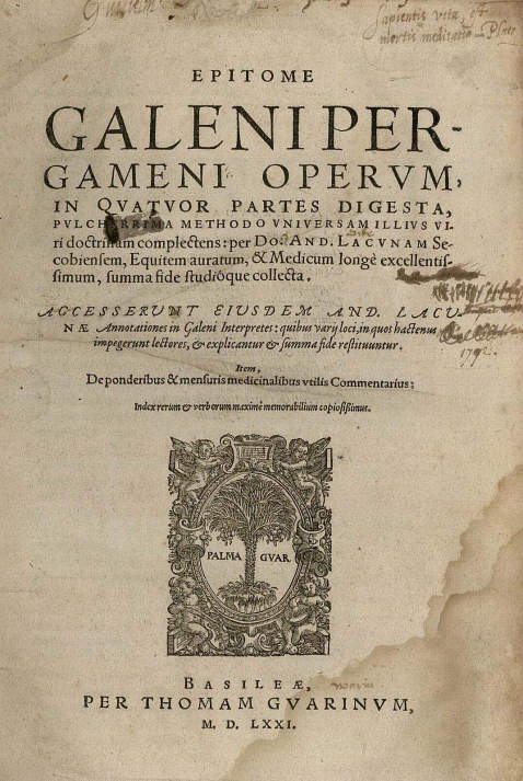 Claudius Galenus - Epitome operum 1571