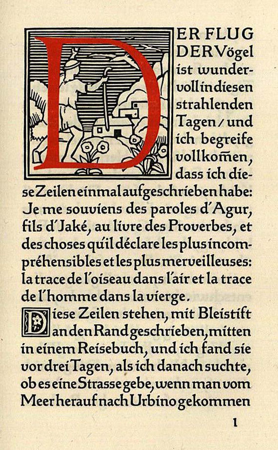 Bremer Presse - Hofmannsthal, H. von, Wege und Begegnungen. 1913.