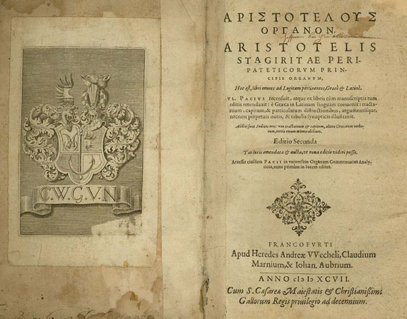 Aristoteles - Organon. 1597.