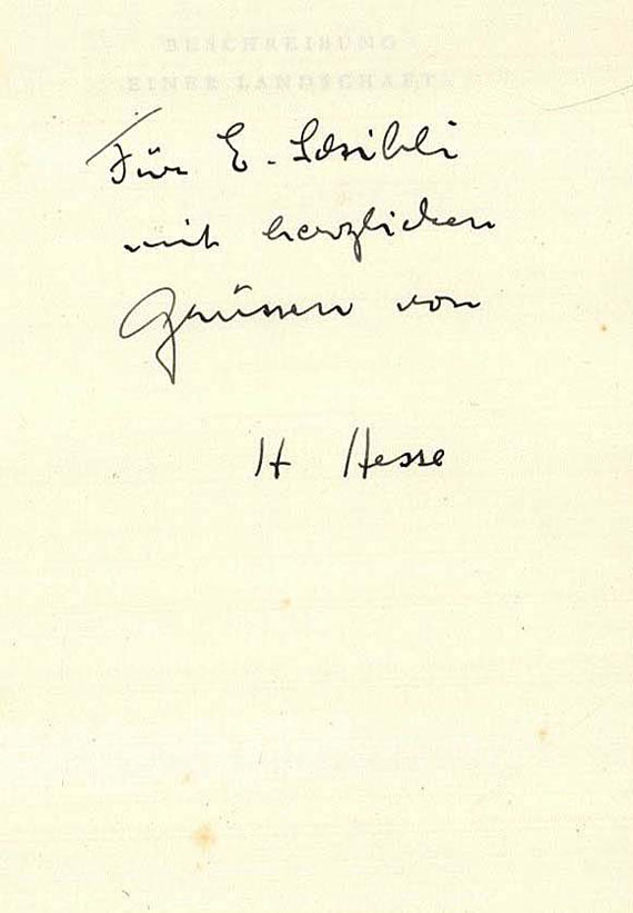 Hermann Hesse - Beschreibung einer Landschaft. 1947