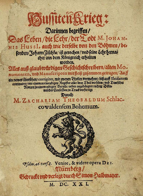 Zacharias Theobald - Hussitenkrieg. 1621