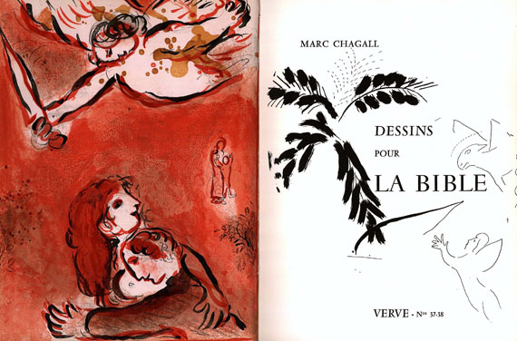 Marc Chagall - Dessins pour la bible + 2 Beig. 1960