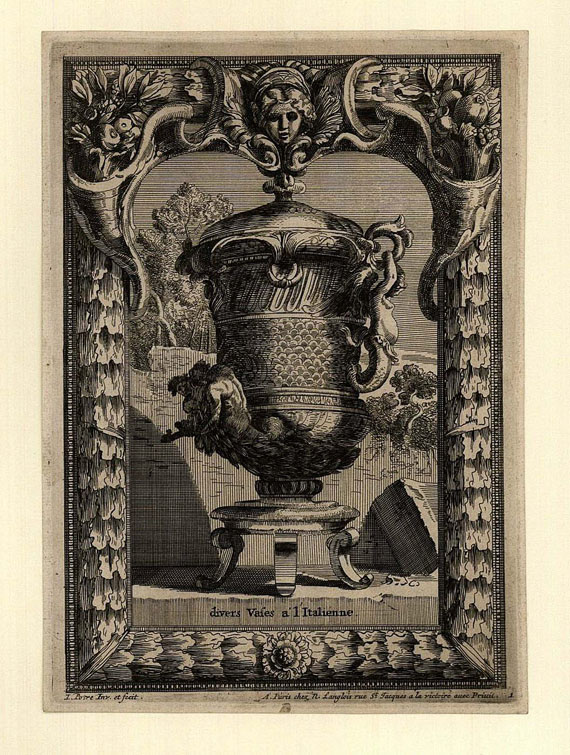 Ornament - Darstellung von Vasen.